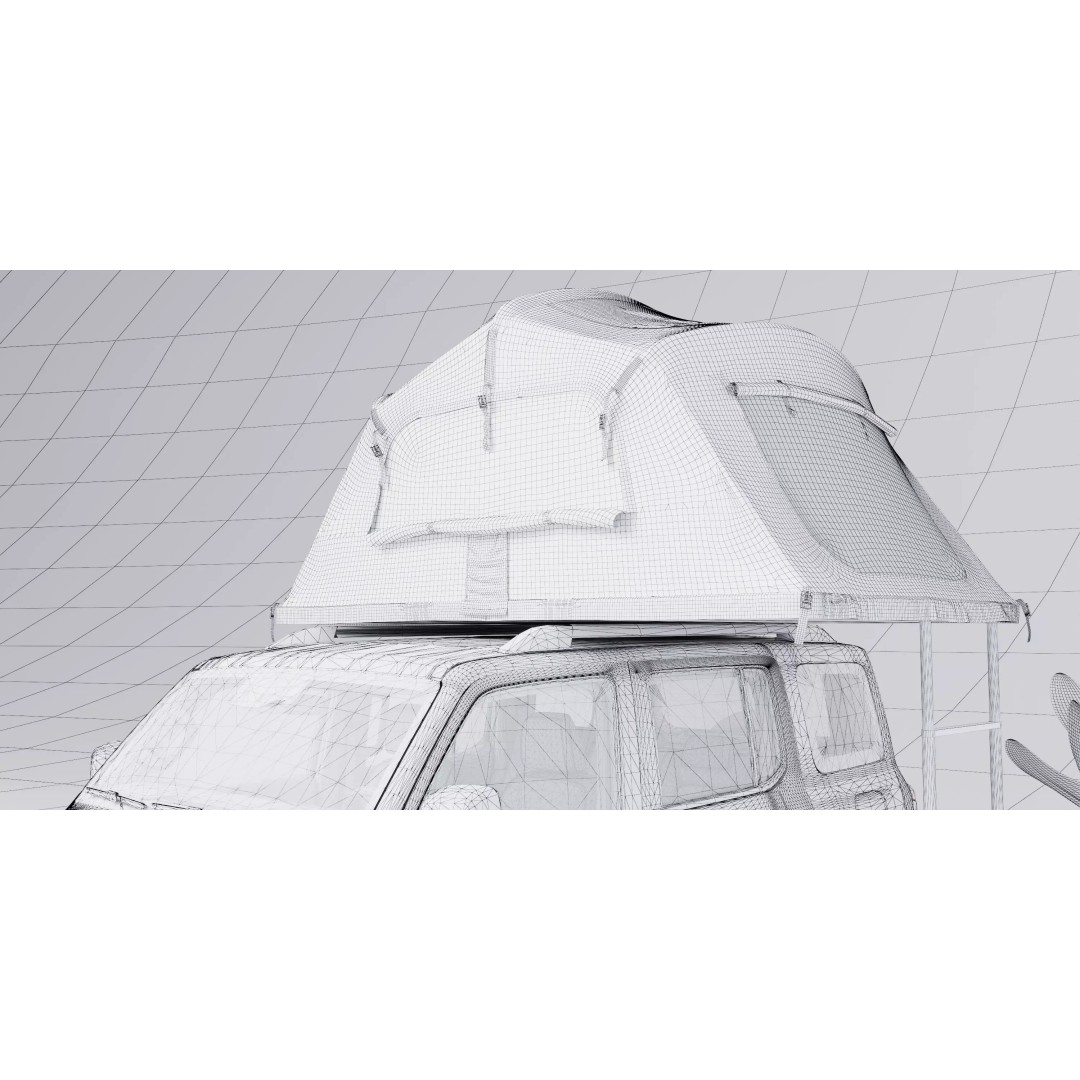 Car Tent 3D Model – Foldable Outdoor Shelter, FBX, OBJ