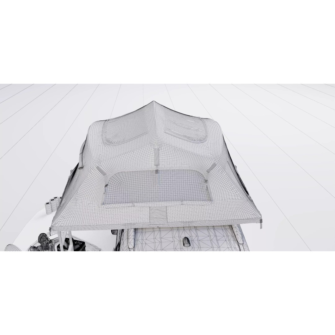 Car Tent 3D Model – Foldable Outdoor Shelter, FBX, OBJ - View 17