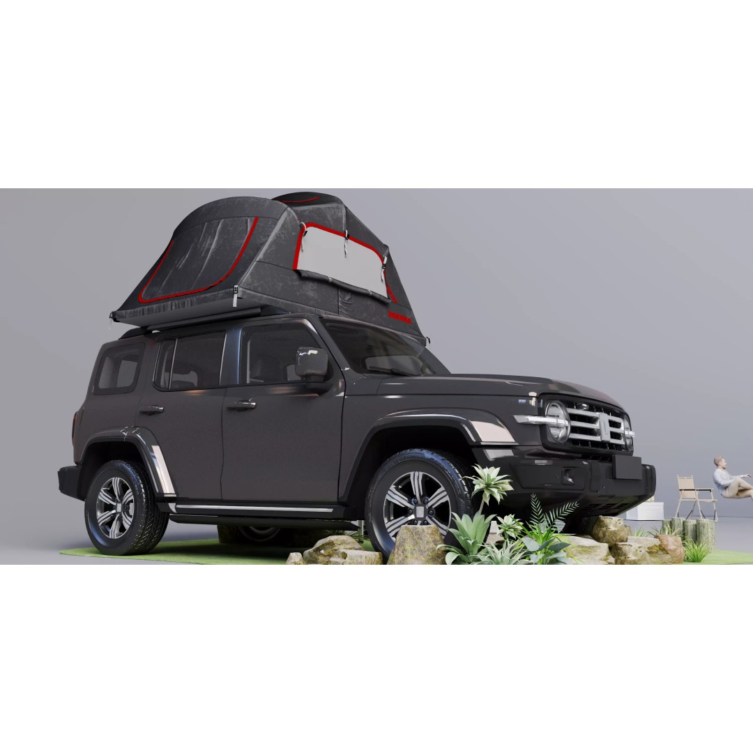 Car Tent 3D Model – Foldable Outdoor Shelter, FBX, OBJ - View 3