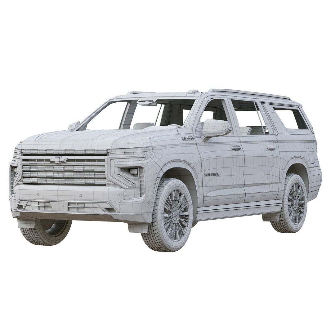 Chevrolet Suburban 2024 3D Model – High Poly Game Asset, FBX - View 9