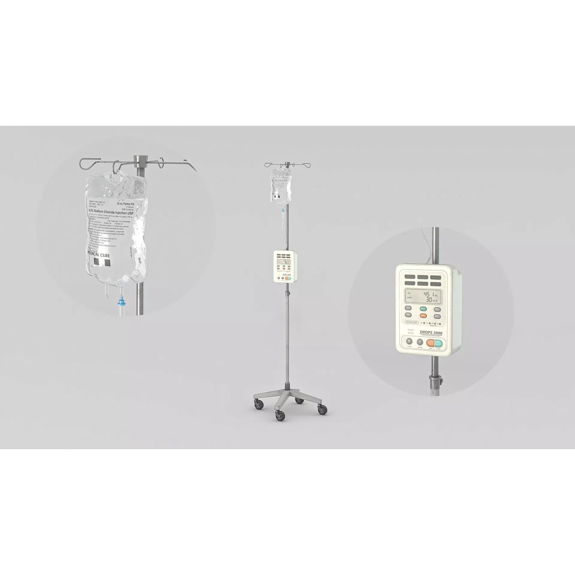 Hospital Dripping - Low-Poly Game-Ready 3D Model - View 2