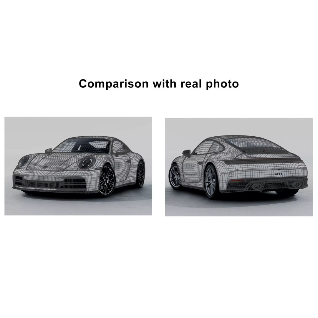 2026 Porsche 911 Carrera 3D Model – High Poly Game Asset, FBX, Blender - View 35