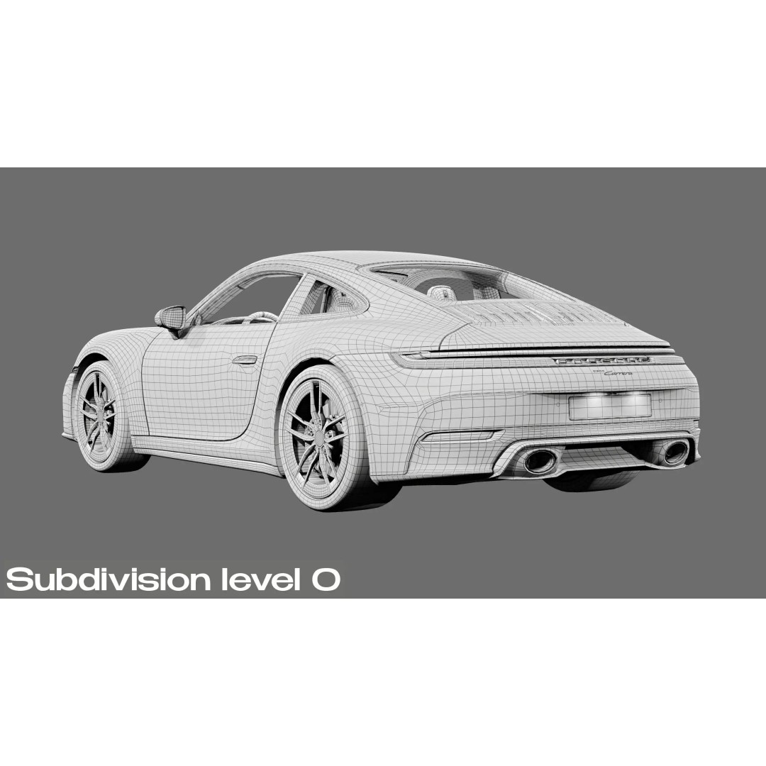 2026 Porsche 911 Carrera 3D Model – High Poly Game Asset, FBX, Blender - View 40