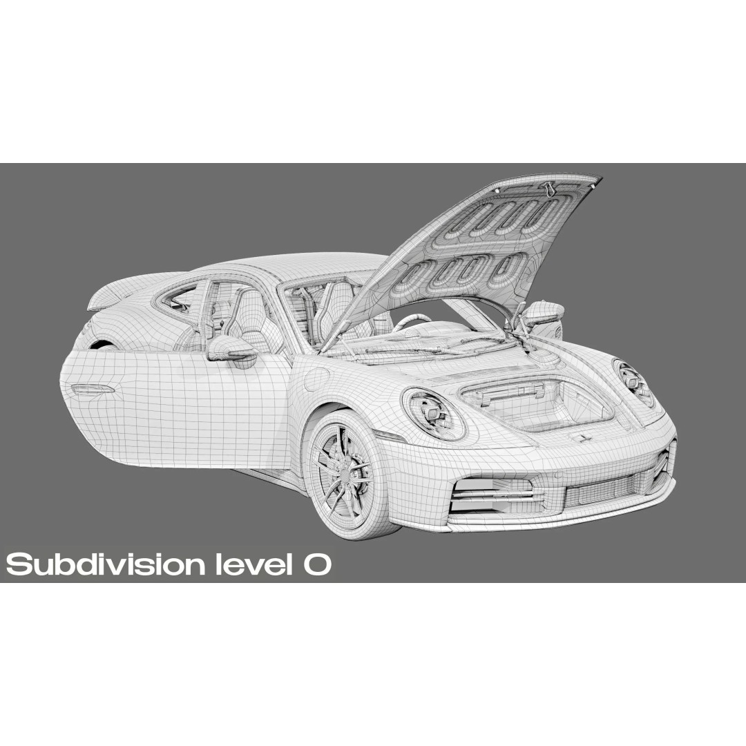 2026 Porsche 911 Carrera 3D Model – High Poly Game Asset, FBX, Blender - View 41