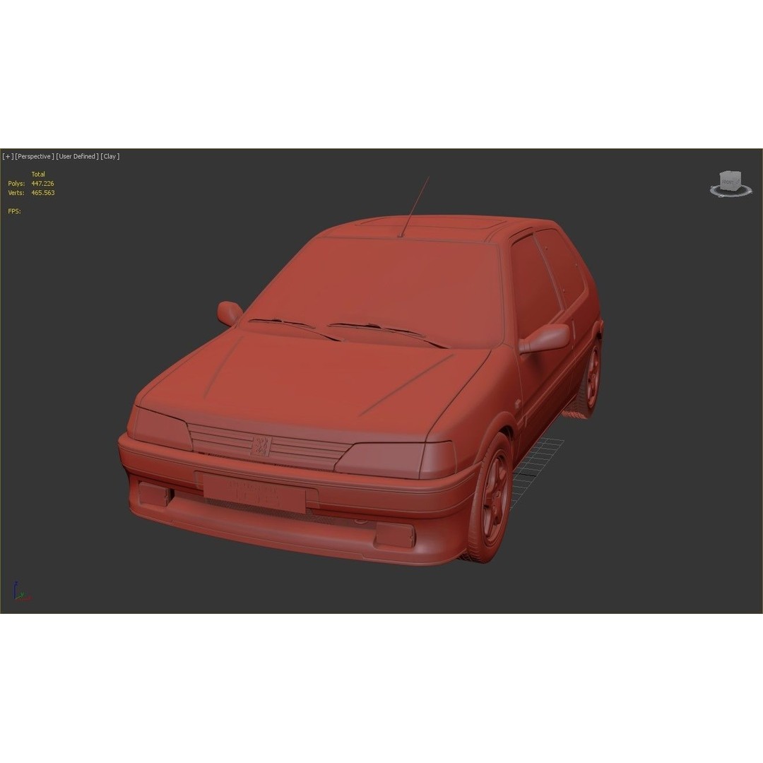 Peugeot 106 XSI 3D Model – High Poly Game Asset, FBX, OBJ - View 12