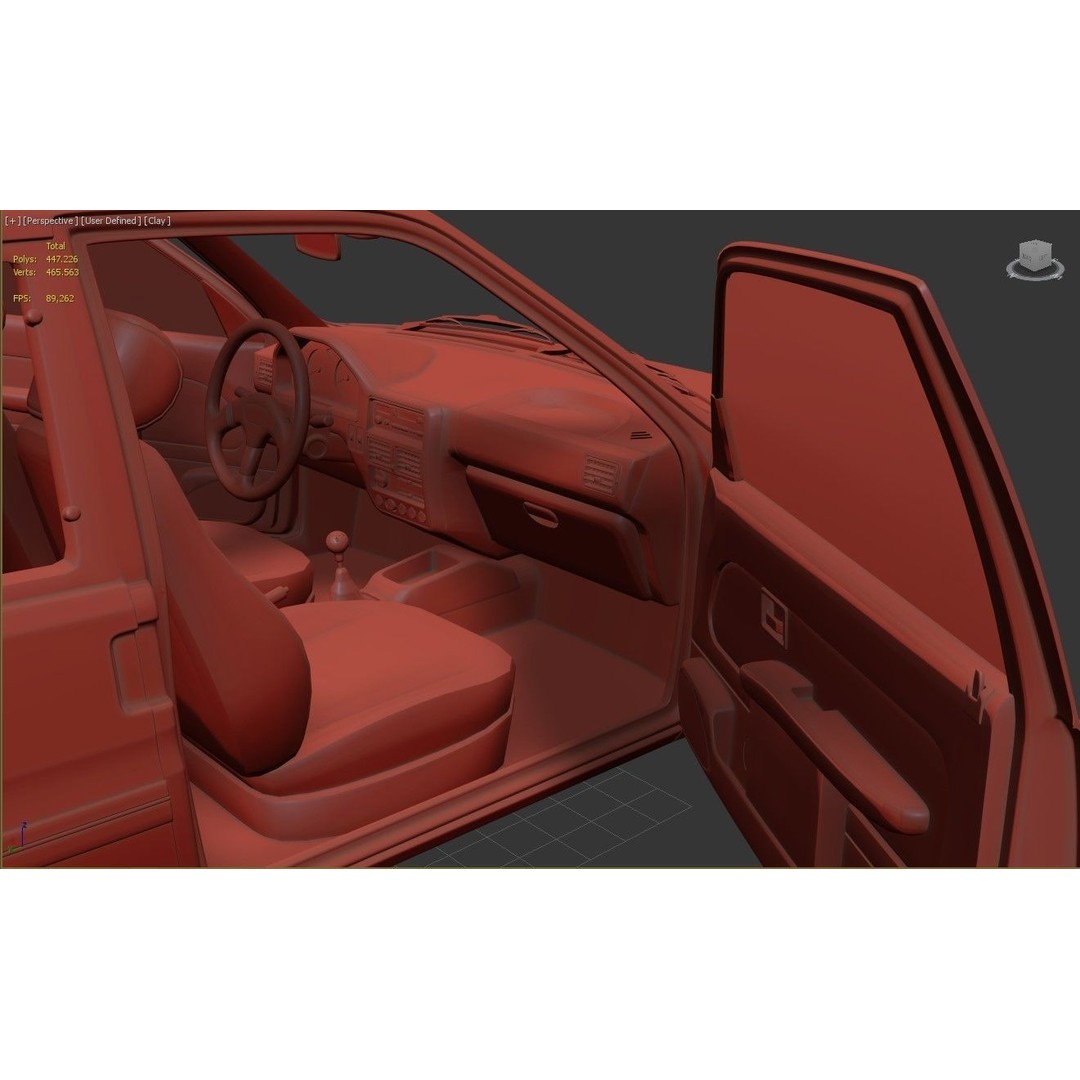 Peugeot 106 XSI 3D Model – High Poly Game Asset, FBX, OBJ - View 14