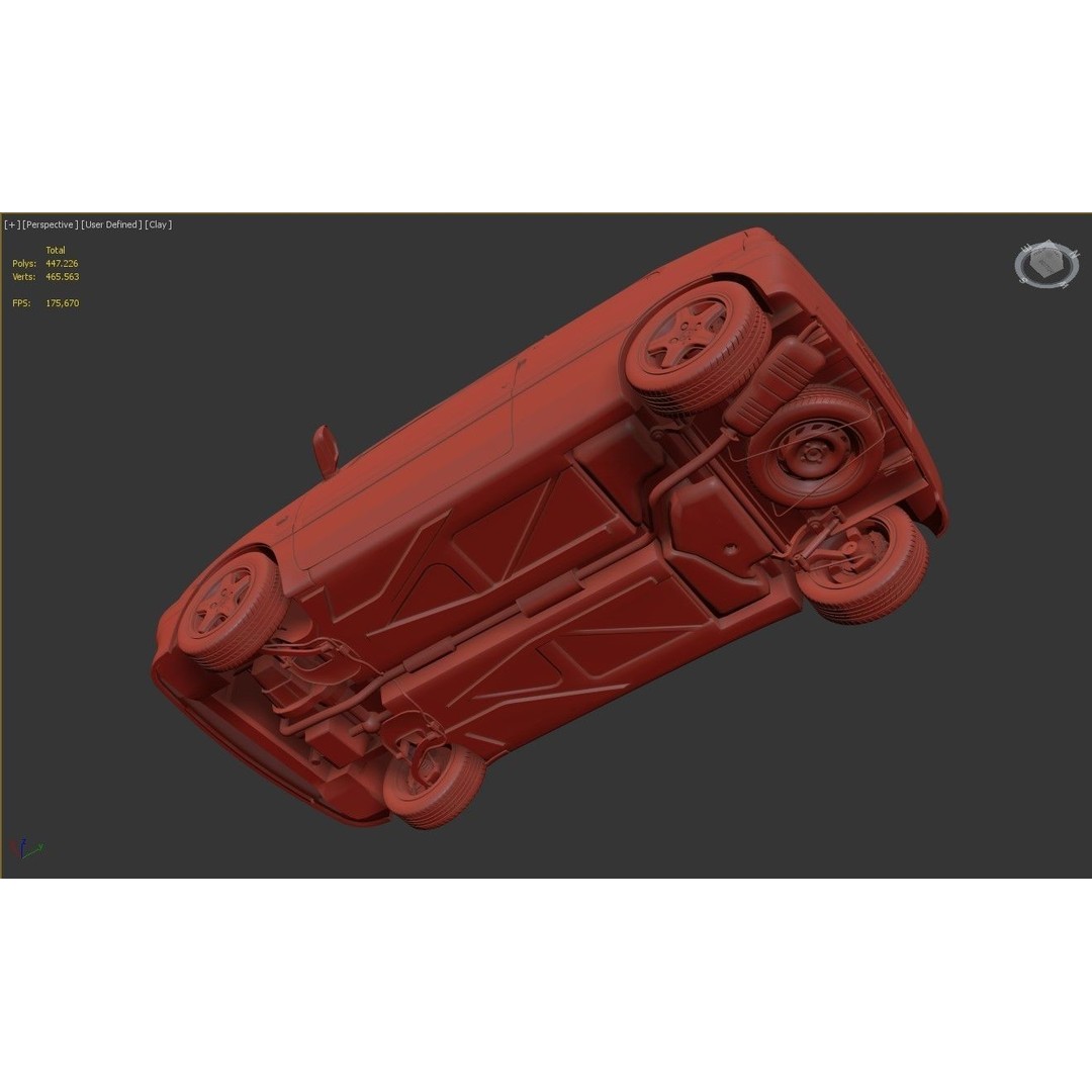 Peugeot 106 XSI 3D Model – High Poly Game Asset, FBX, OBJ - View 15