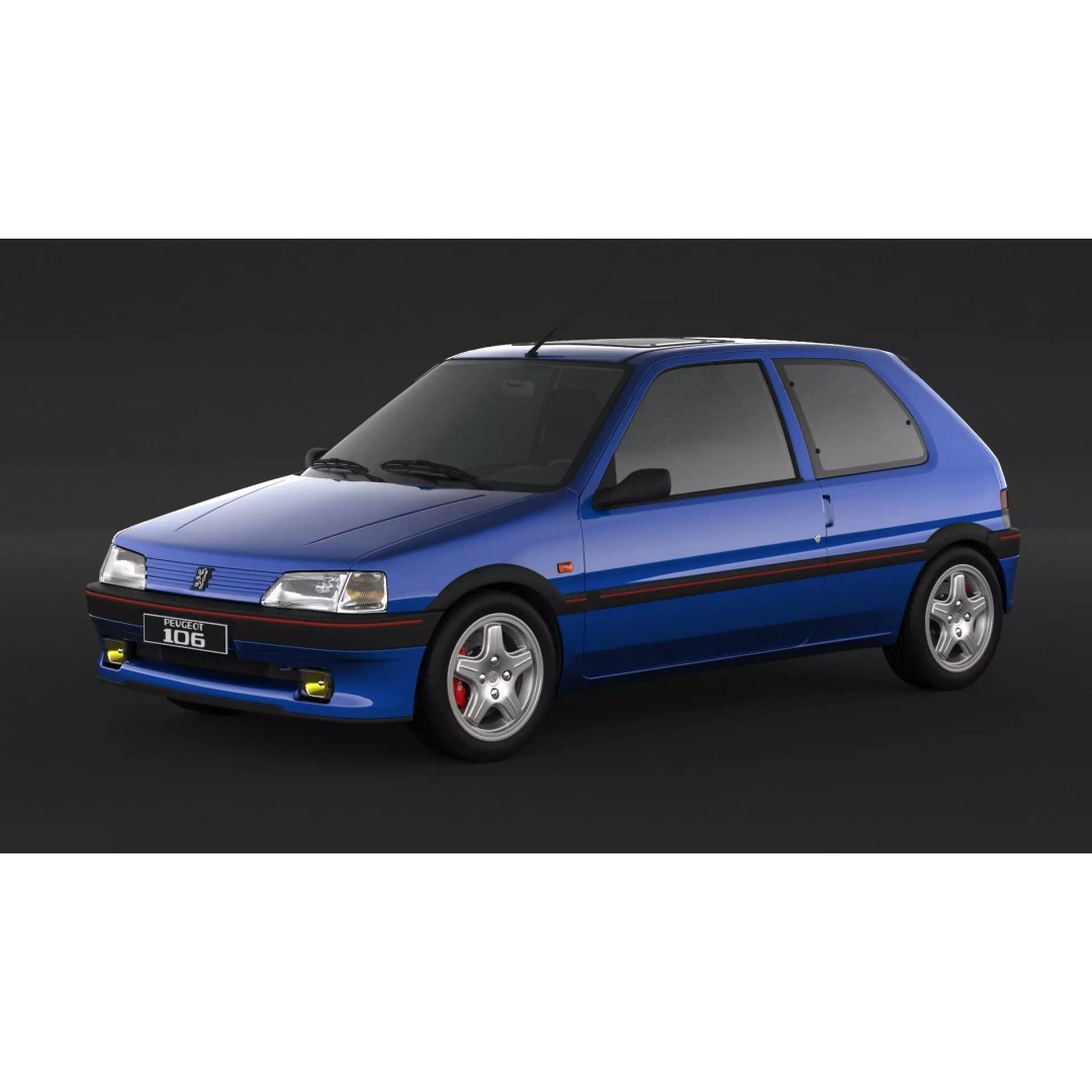 Peugeot 106 XSI 3D Model – High Poly Game Asset, FBX, OBJ - View 2
