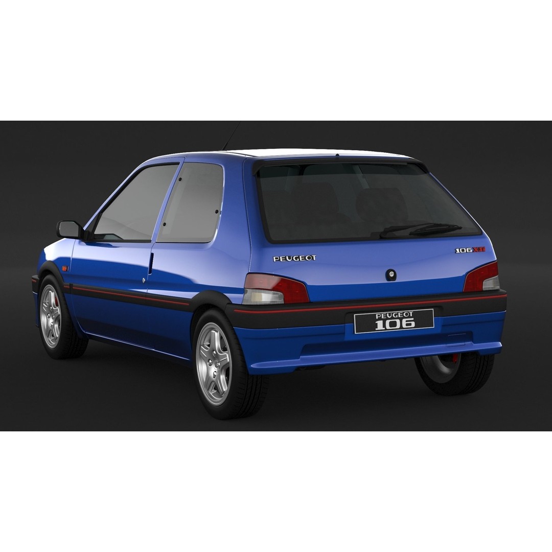 Peugeot 106 XSI 3D Model – High Poly Game Asset, FBX, OBJ - View 5