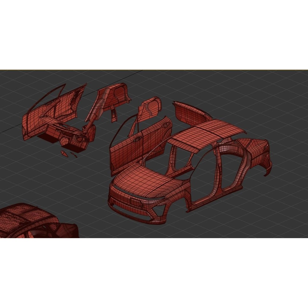 Hyundai Kona EV 2024 3D Model – High Poly Interior, FBX, OBJ