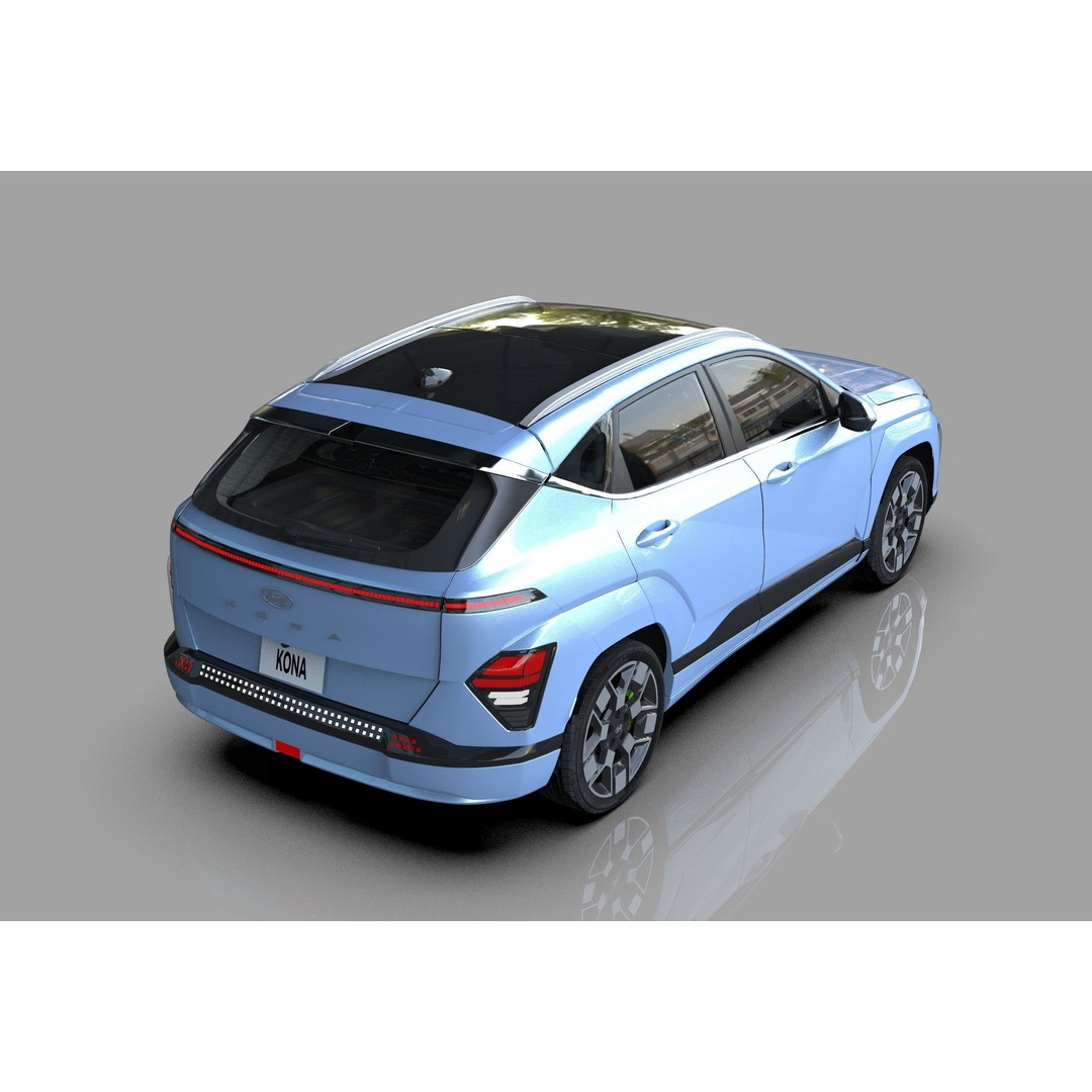 Hyundai Kona EV 2024 3D Model – High Poly Interior, FBX, OBJ - View 10