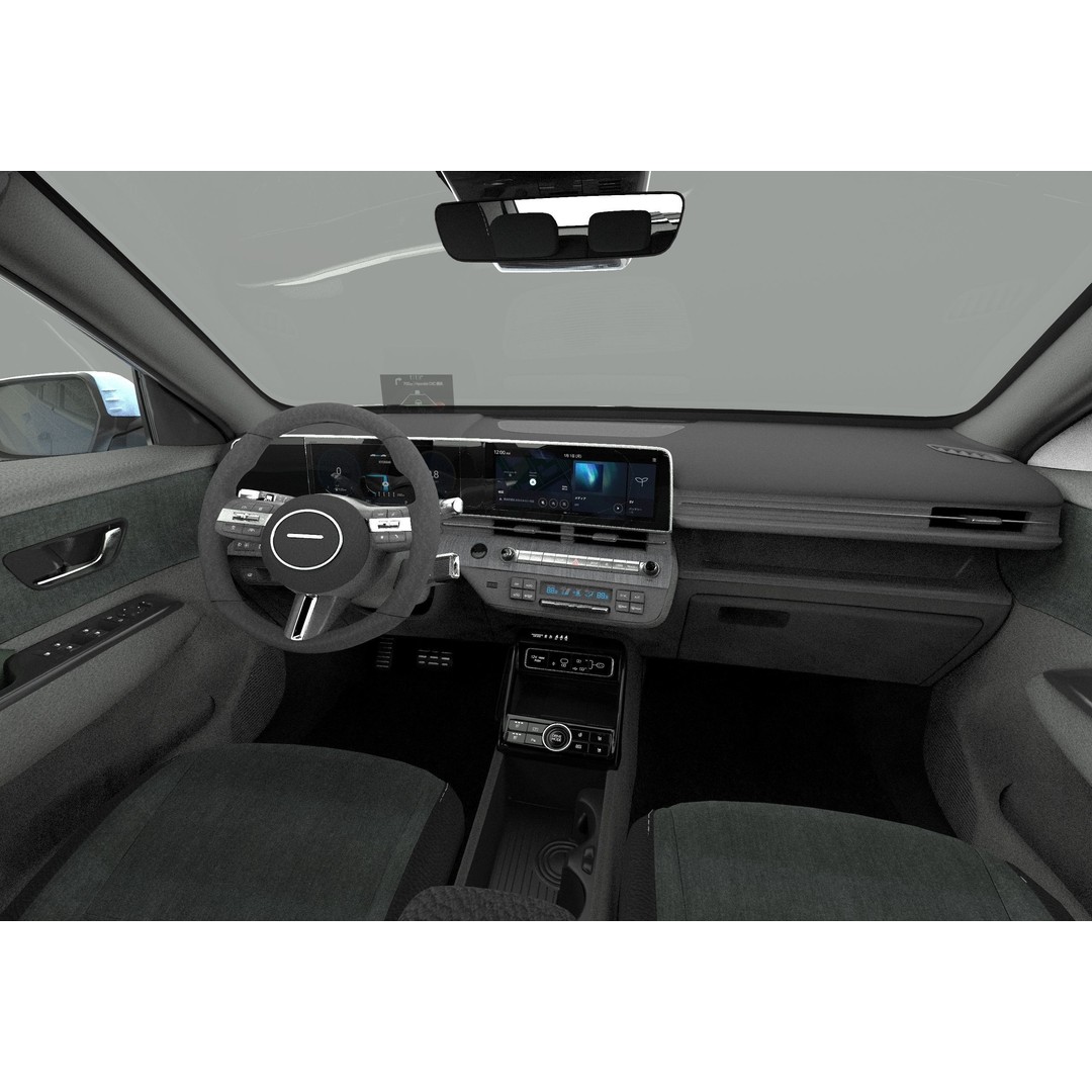Hyundai Kona EV 2024 3D Model – High Poly Interior, FBX, OBJ - View 18