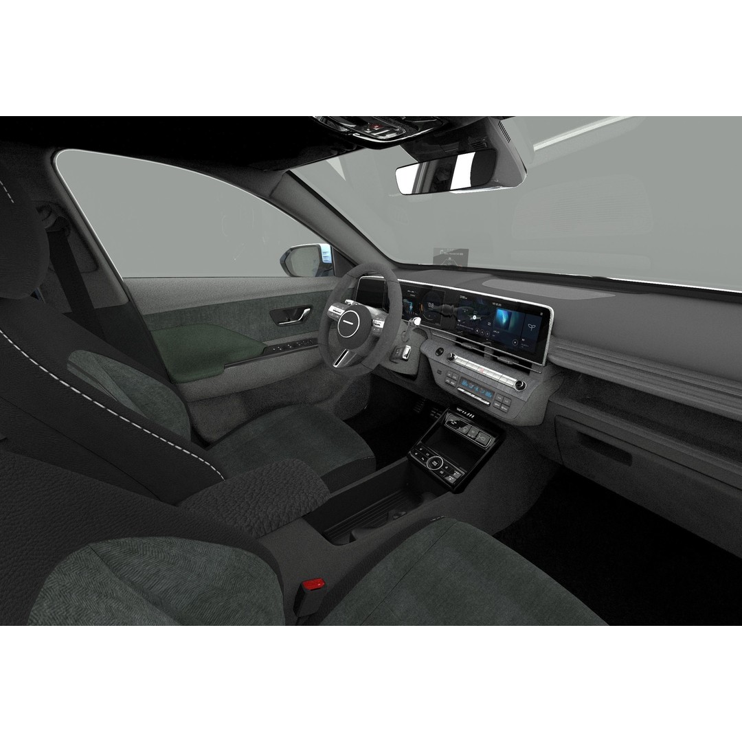 Hyundai Kona EV 2024 3D Model – High Poly Interior, FBX, OBJ - View 19