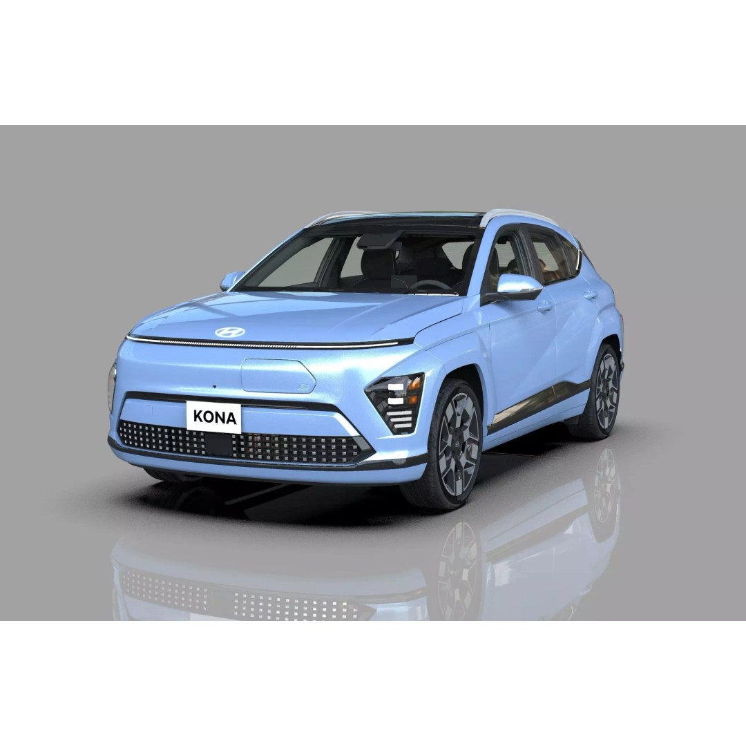 Hyundai Kona EV 2024 3D Model – High Poly Interior, FBX, OBJ - View 2