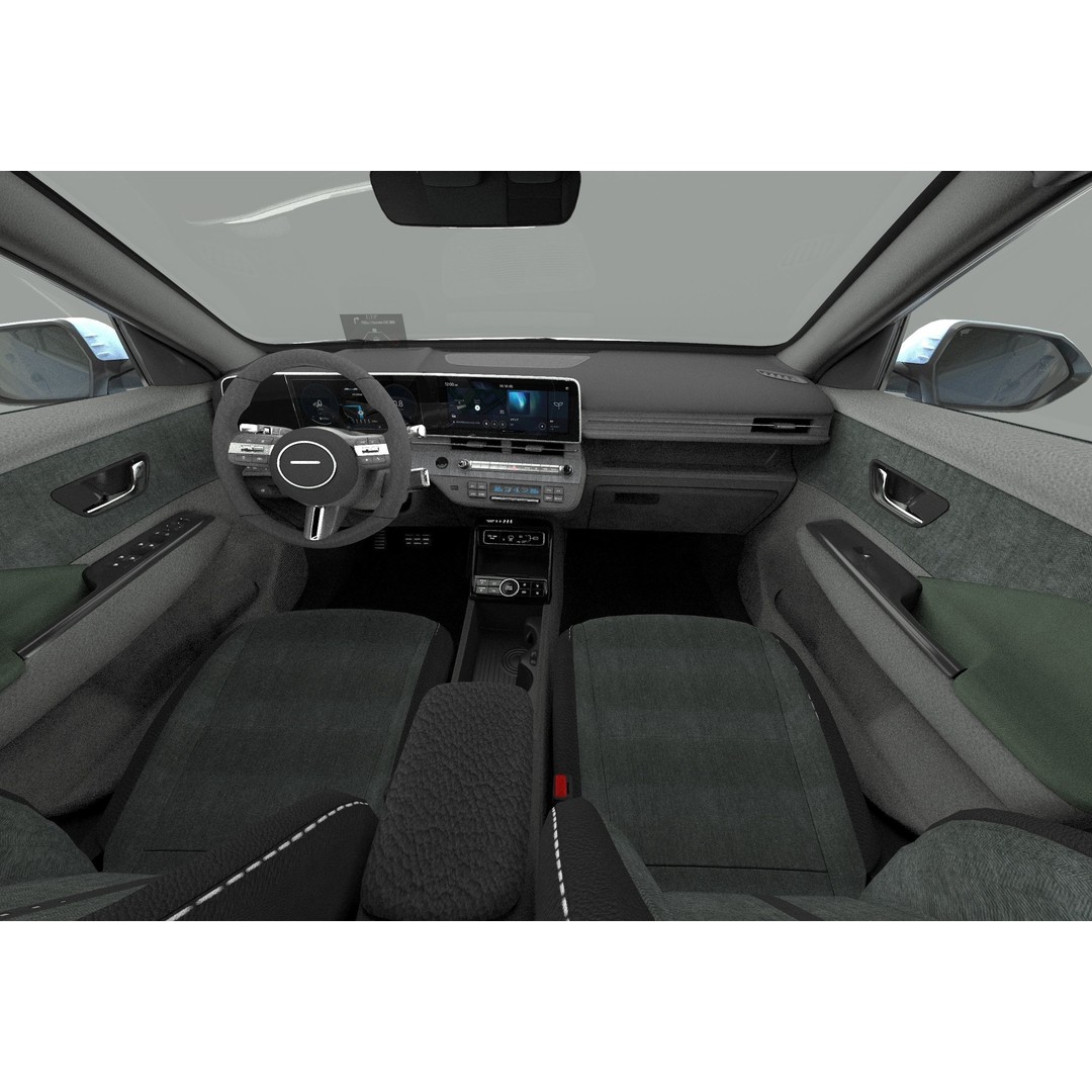 Hyundai Kona EV 2024 3D Model – High Poly Interior, FBX, OBJ - View 20