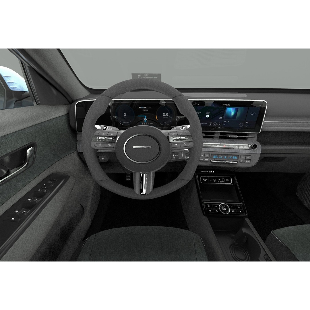 Hyundai Kona EV 2024 3D Model – High Poly Interior, FBX, OBJ - View 21