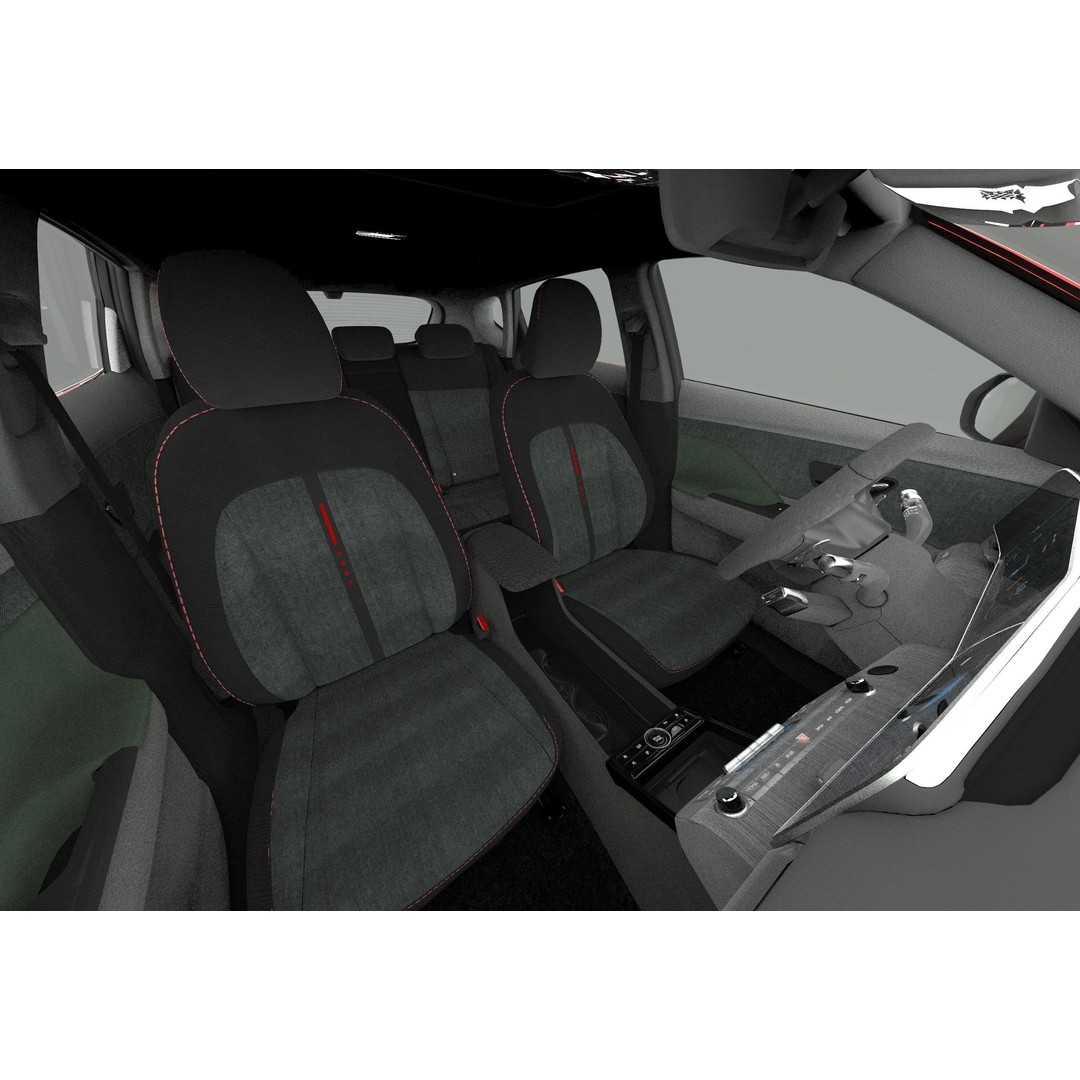 Hyundai Kona EV 2024 3D Model – High Poly Interior, FBX, OBJ - View 24