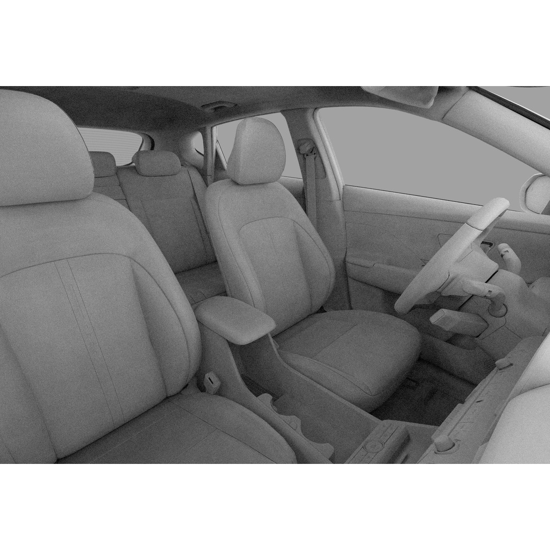Hyundai Kona EV 2024 3D Model – High Poly Interior, FBX, OBJ - View 25