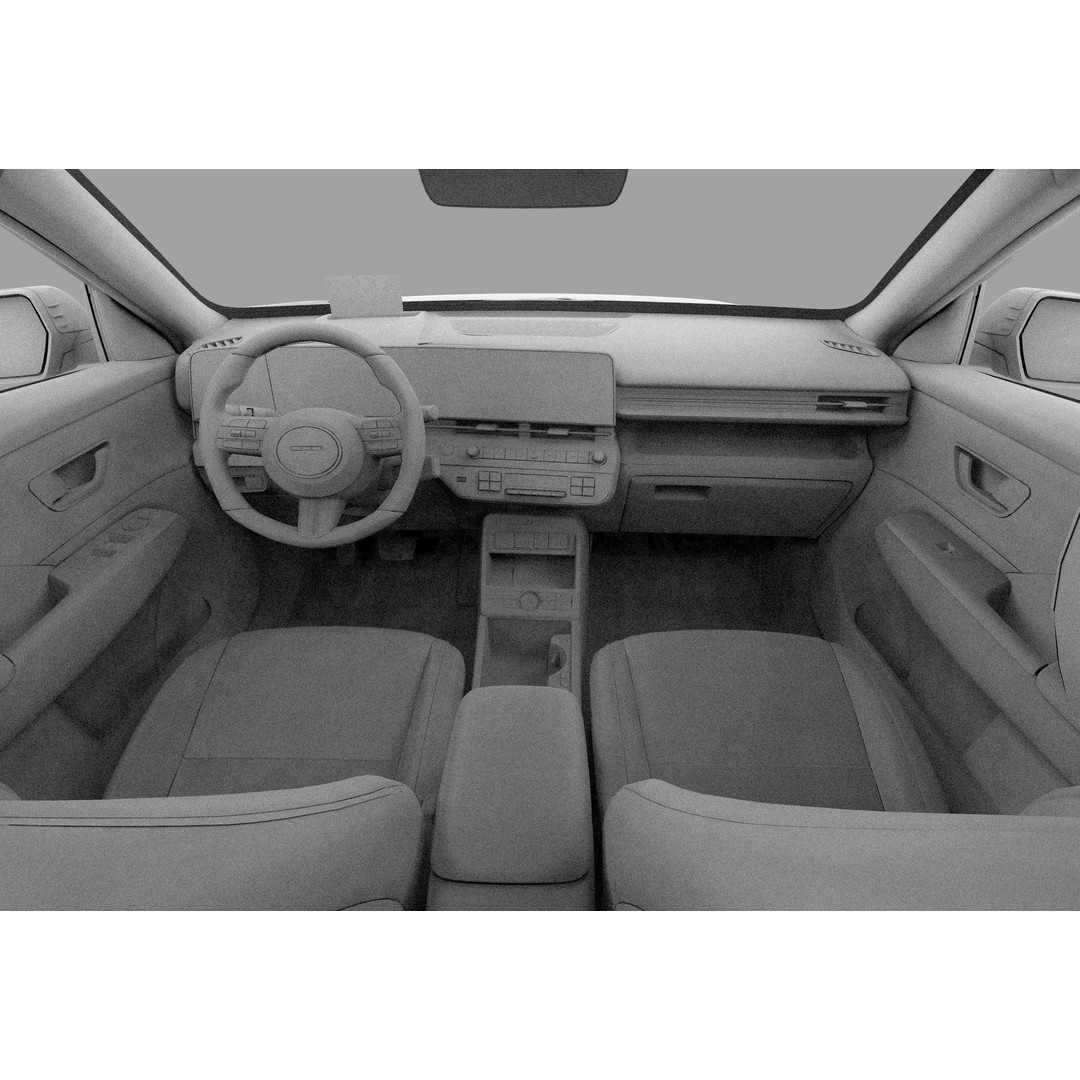 Hyundai Kona EV 2024 3D Model – High Poly Interior, FBX, OBJ - View 26