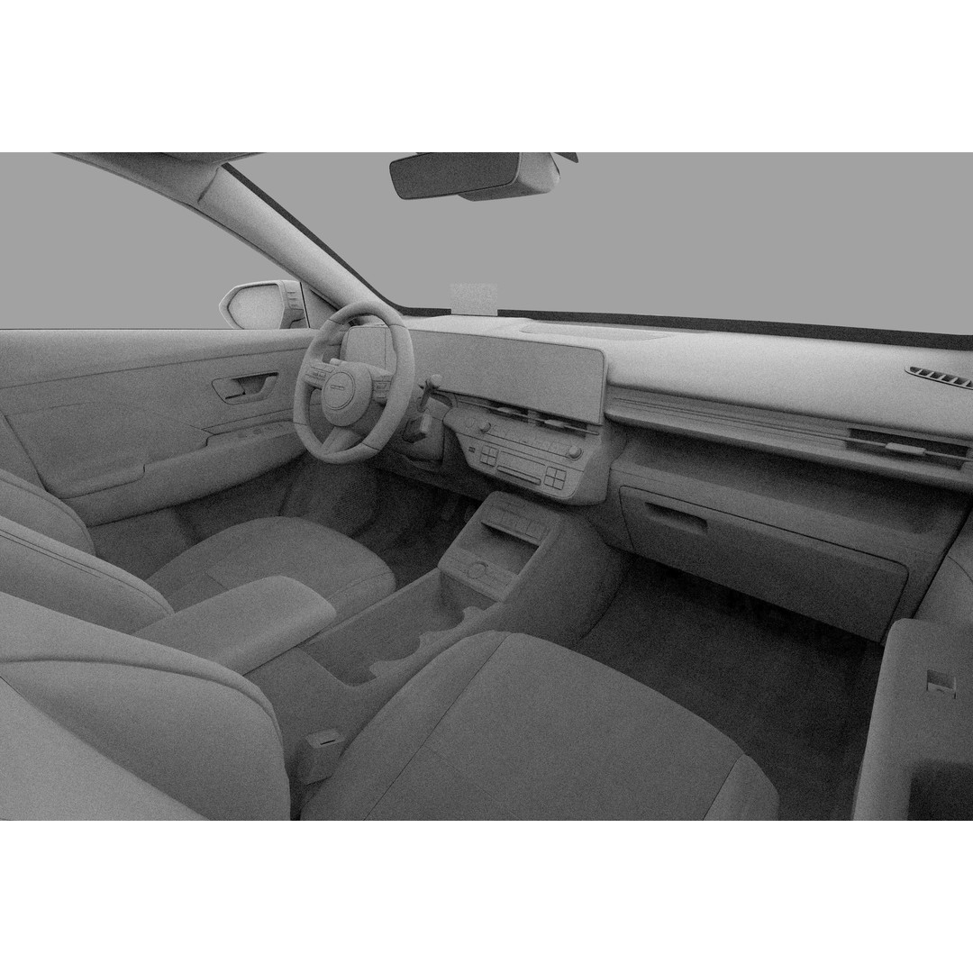 Hyundai Kona EV 2024 3D Model – High Poly Interior, FBX, OBJ - View 27