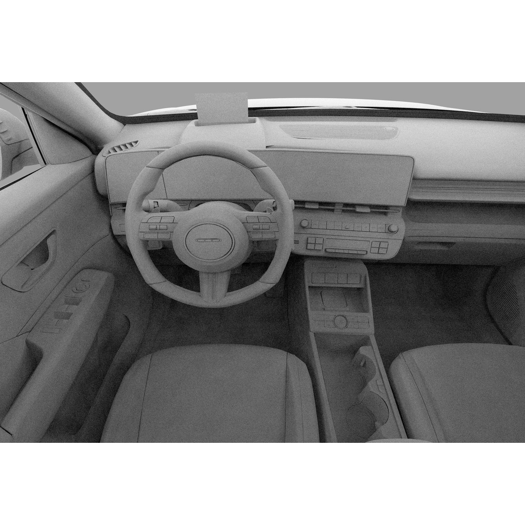 Hyundai Kona EV 2024 3D Model – High Poly Interior, FBX, OBJ - View 28