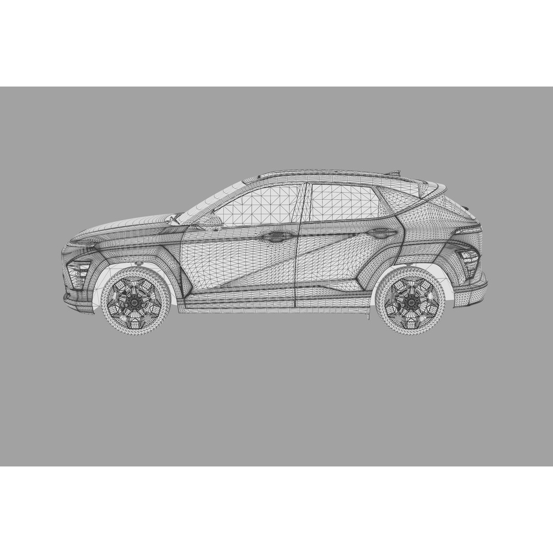 Hyundai Kona EV 2024 3D Model – High Poly Interior, FBX, OBJ - View 36