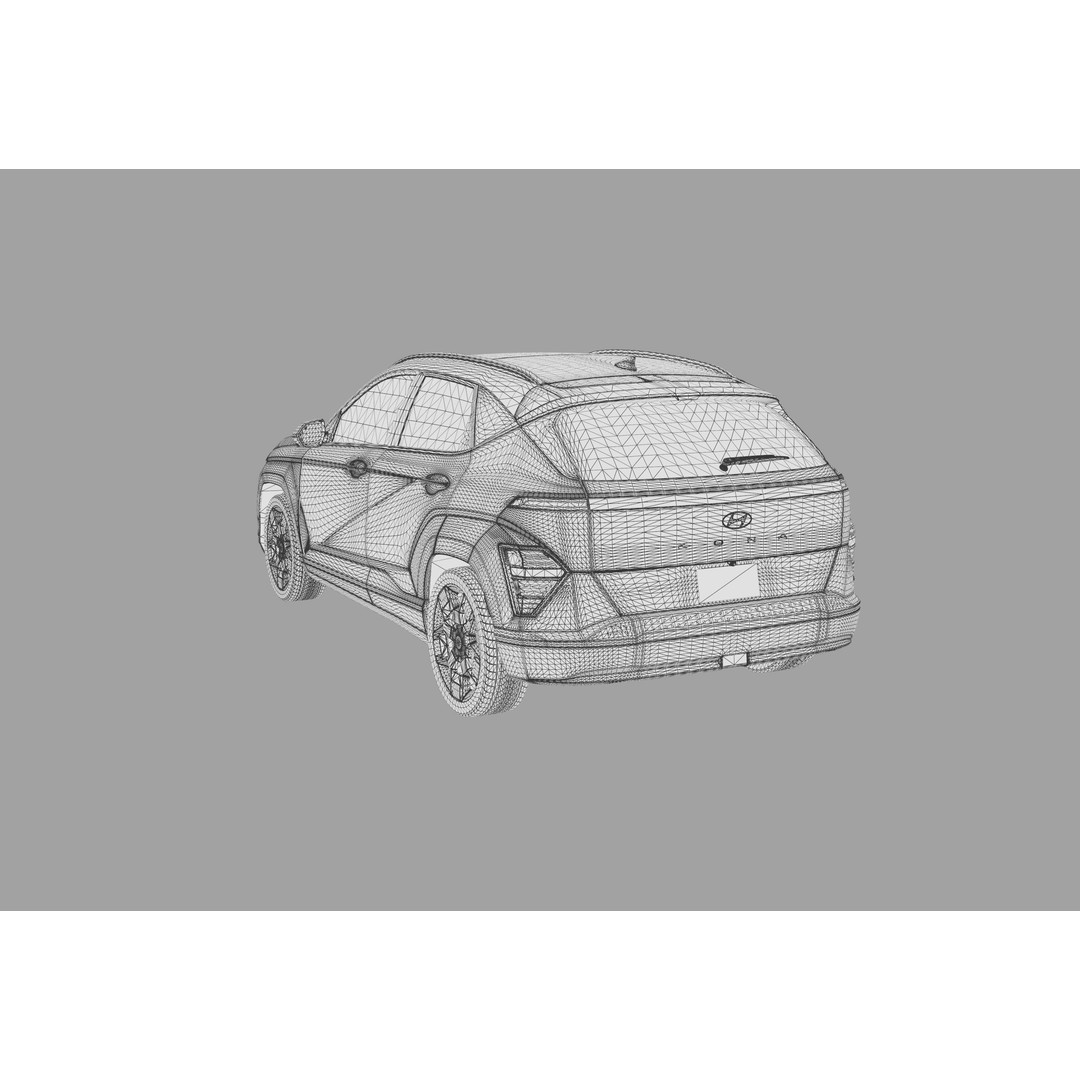 Hyundai Kona EV 2024 3D Model – High Poly Interior, FBX, OBJ - View 37