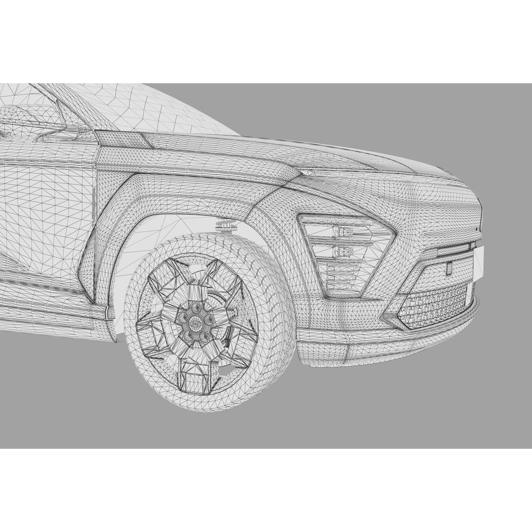 Hyundai Kona EV 2024 3D Model – High Poly Interior, FBX, OBJ - View 40