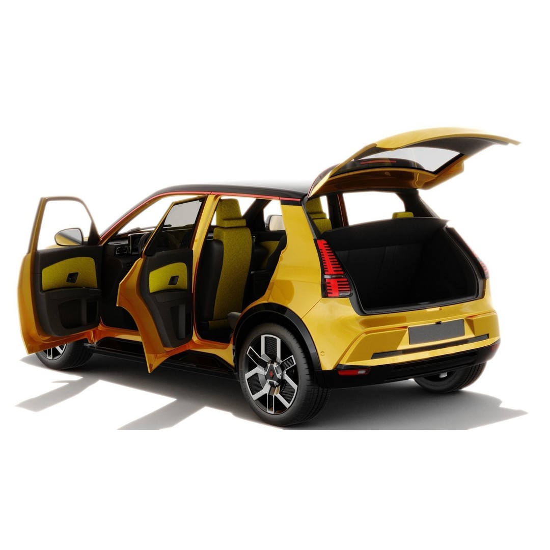 Renault 5 E-Tech 2025 3D Model – High Poly Game-Ready Asset, FBX & OBJ - View 14
