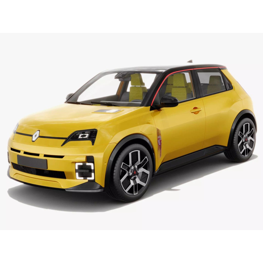 Renault 5 E-Tech 2025 3D Model – High Poly Game-Ready Asset, FBX & OBJ - View 2
