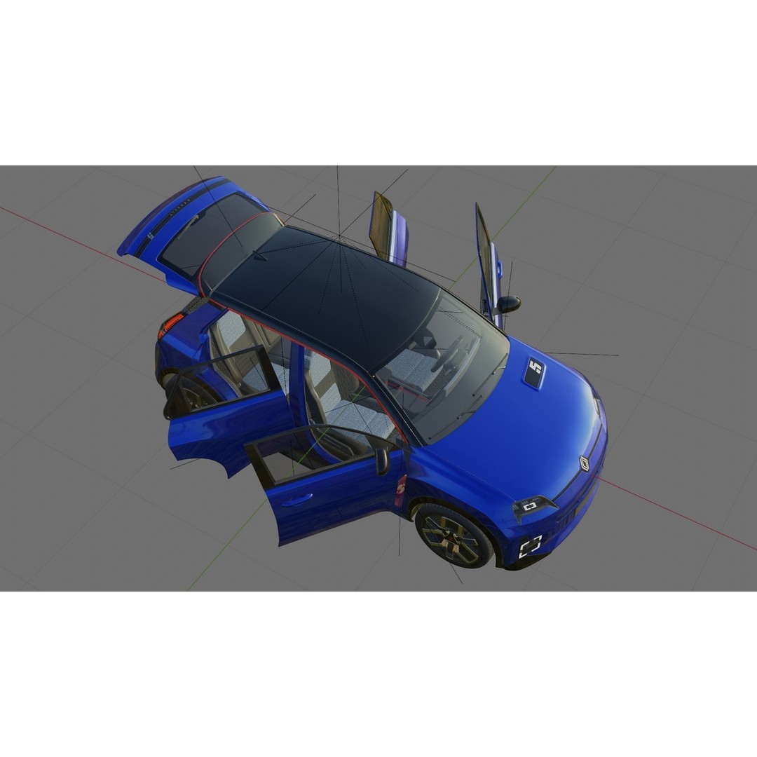 Renault 5 E-Tech 2025 3D Model – High Poly Game-Ready Asset, FBX & OBJ - View 27