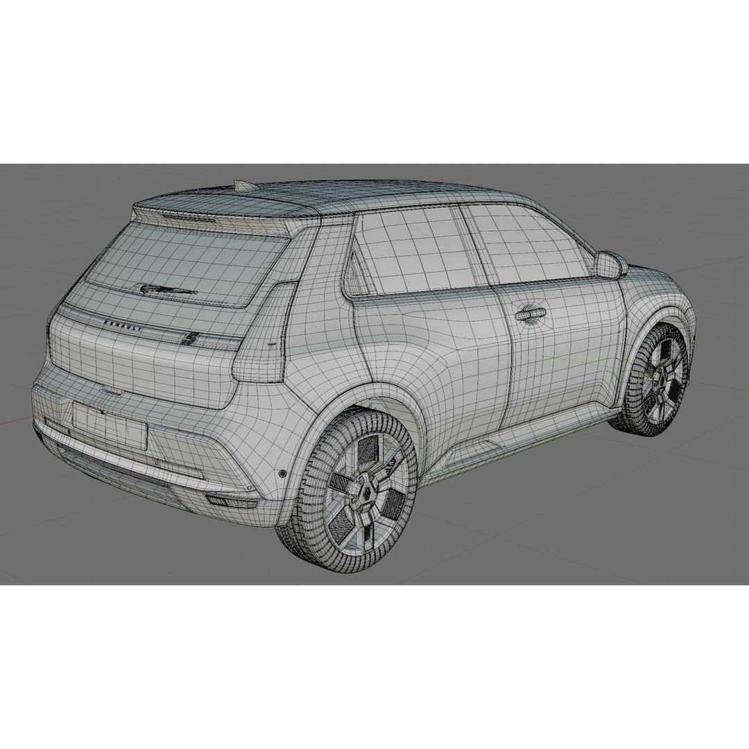 Renault 5 E-Tech 2025 3D Model – High Poly Game-Ready Asset, FBX & OBJ - View 29