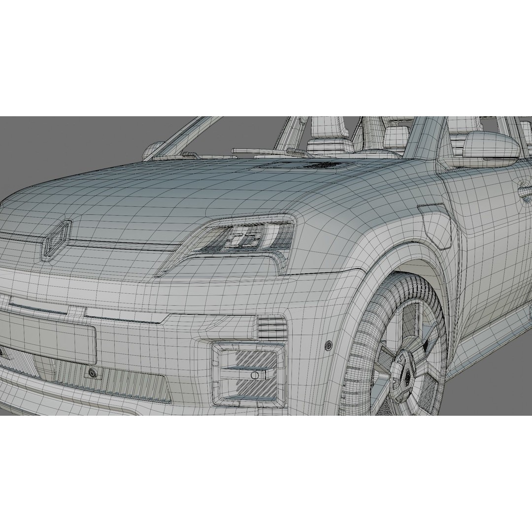 Renault 5 E-Tech 2025 3D Model – High Poly Game-Ready Asset, FBX & OBJ - View 30