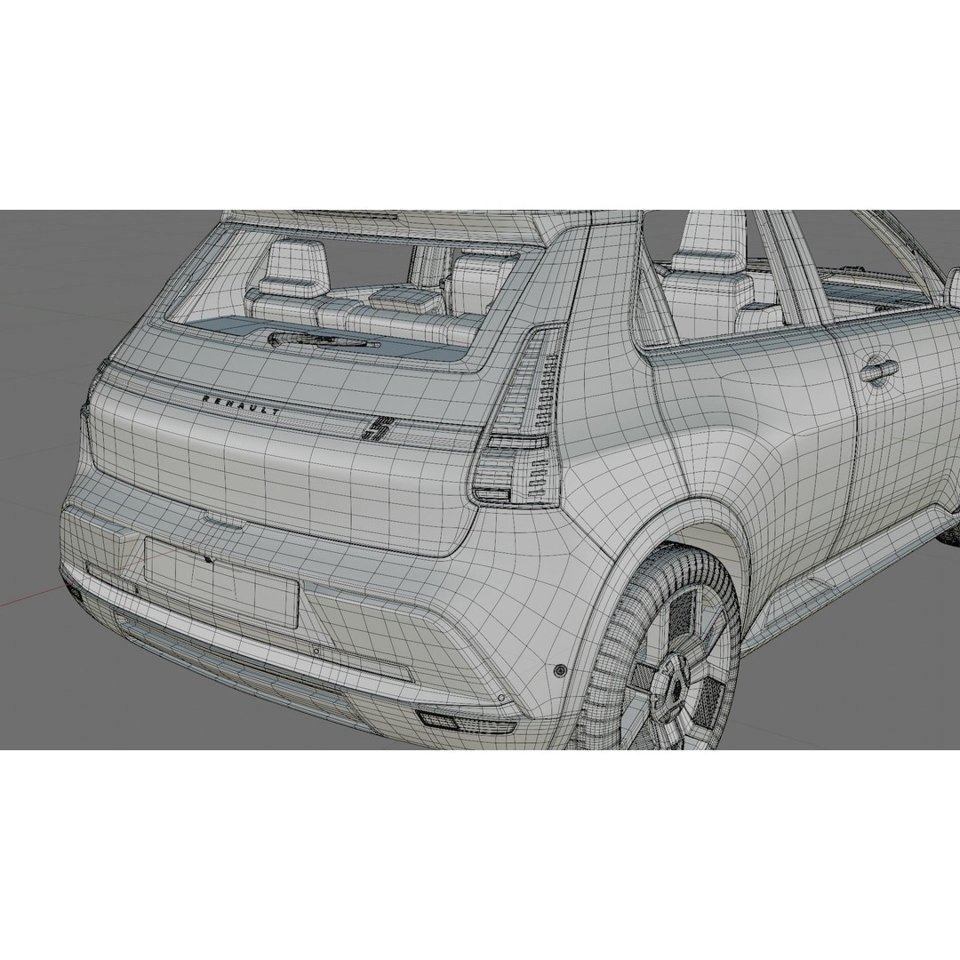 Renault 5 E-Tech 2025 3D Model – High Poly Game-Ready Asset, FBX & OBJ - View 31