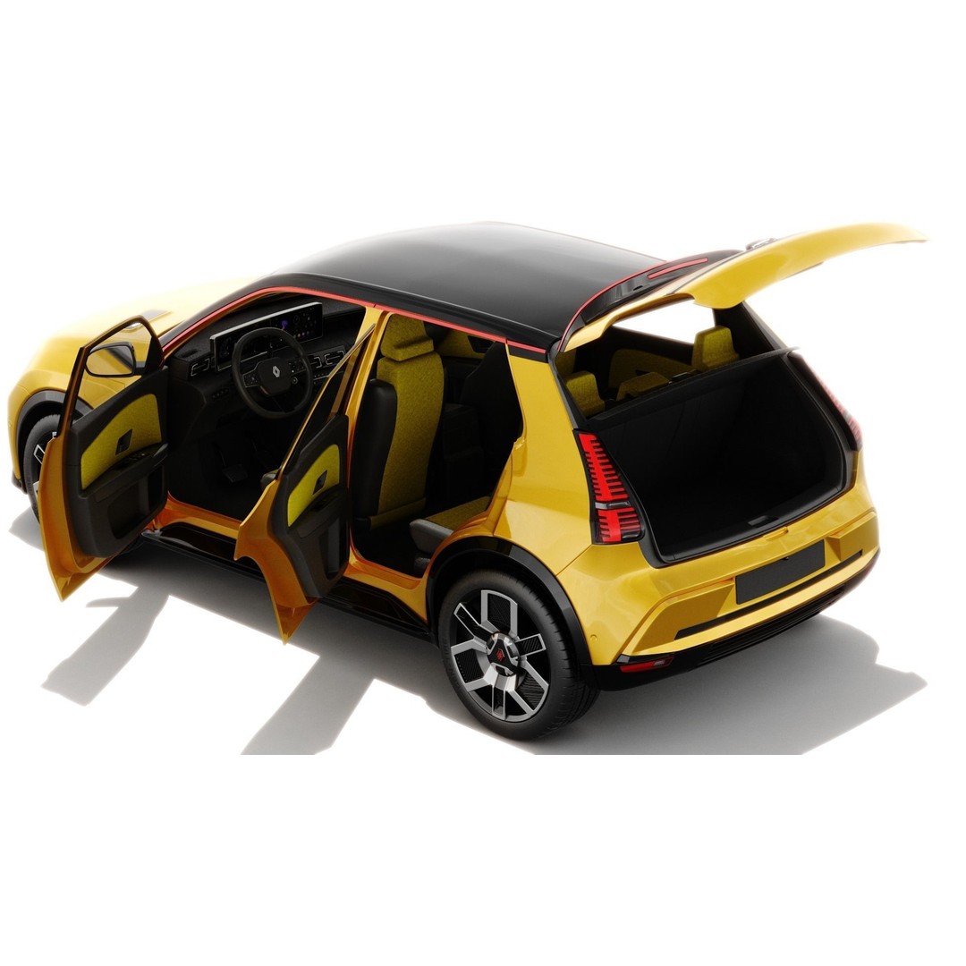 Renault 5 E-Tech 2025 3D Model – High Poly Game-Ready Asset, FBX & OBJ - View 4