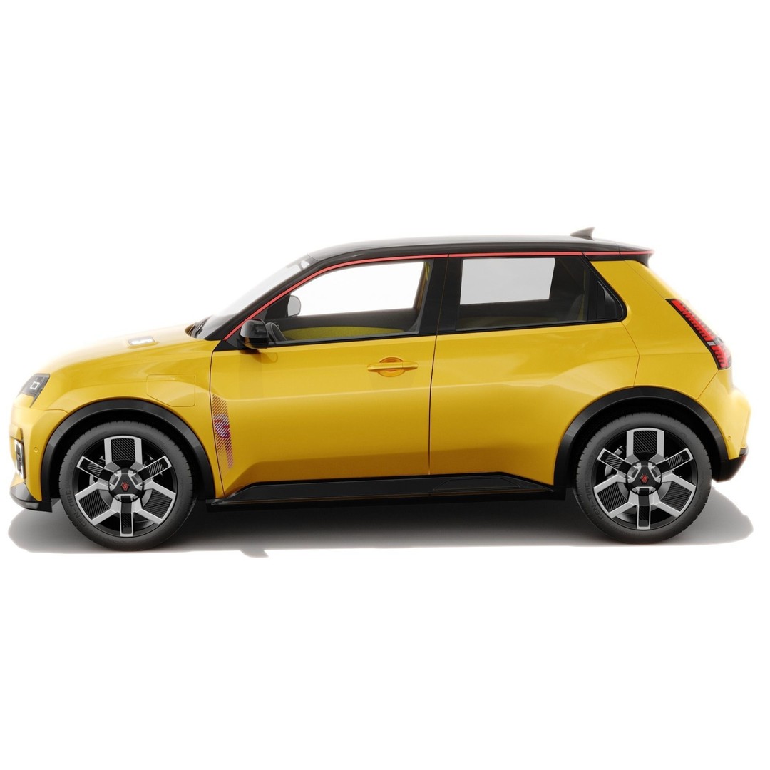 Renault 5 E-Tech 2025 3D Model – High Poly Game-Ready Asset, FBX & OBJ - View 5
