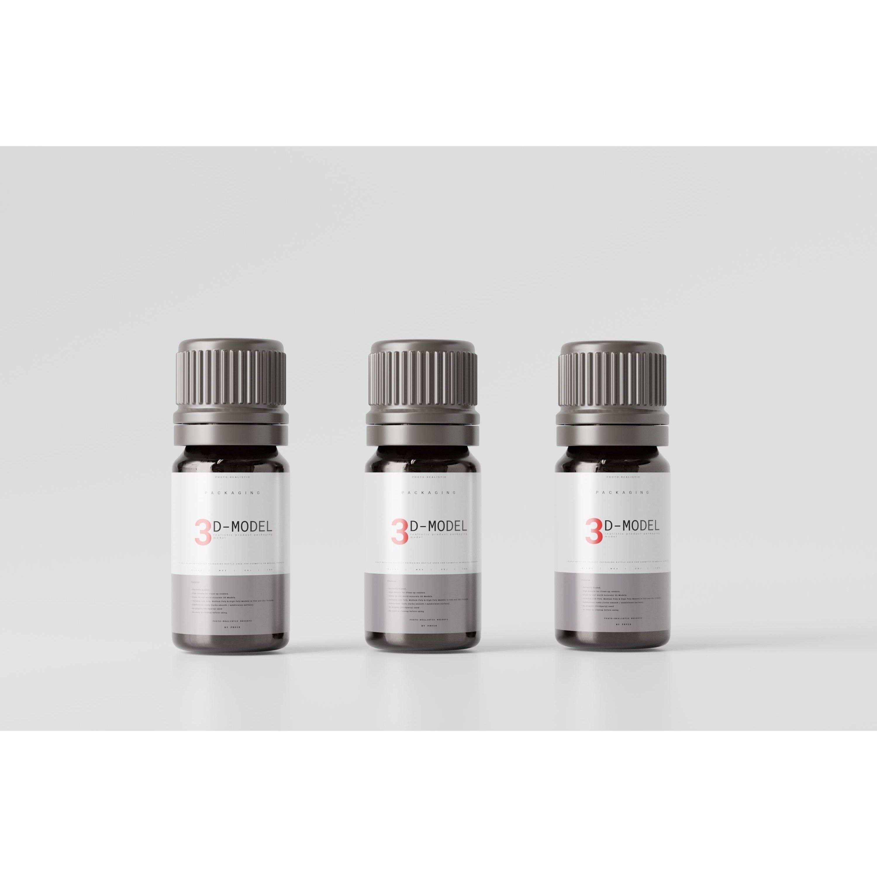 Medicine Bottle - Low-Poly Game-Ready 3D Model - View 4