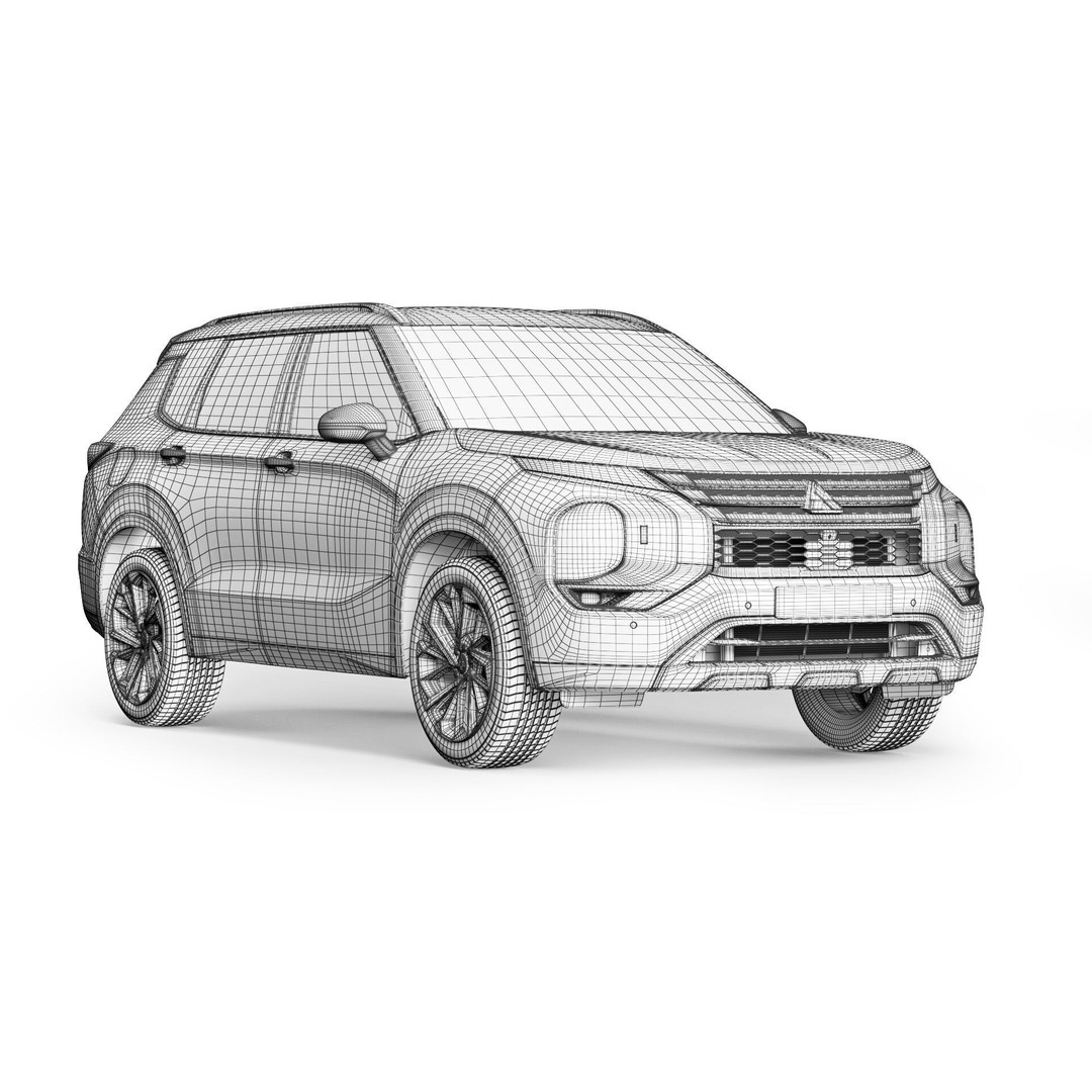Mitsubishi Outlander 2022 3D Model – High Poly Car Asset, FBX, OBJ - View 13