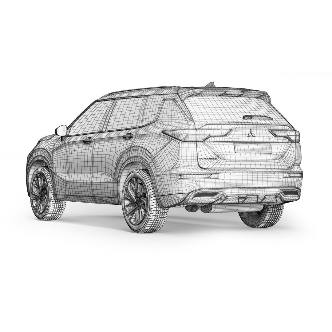 Mitsubishi Outlander 2022 3D Model – High Poly Car Asset, FBX, OBJ - View 14