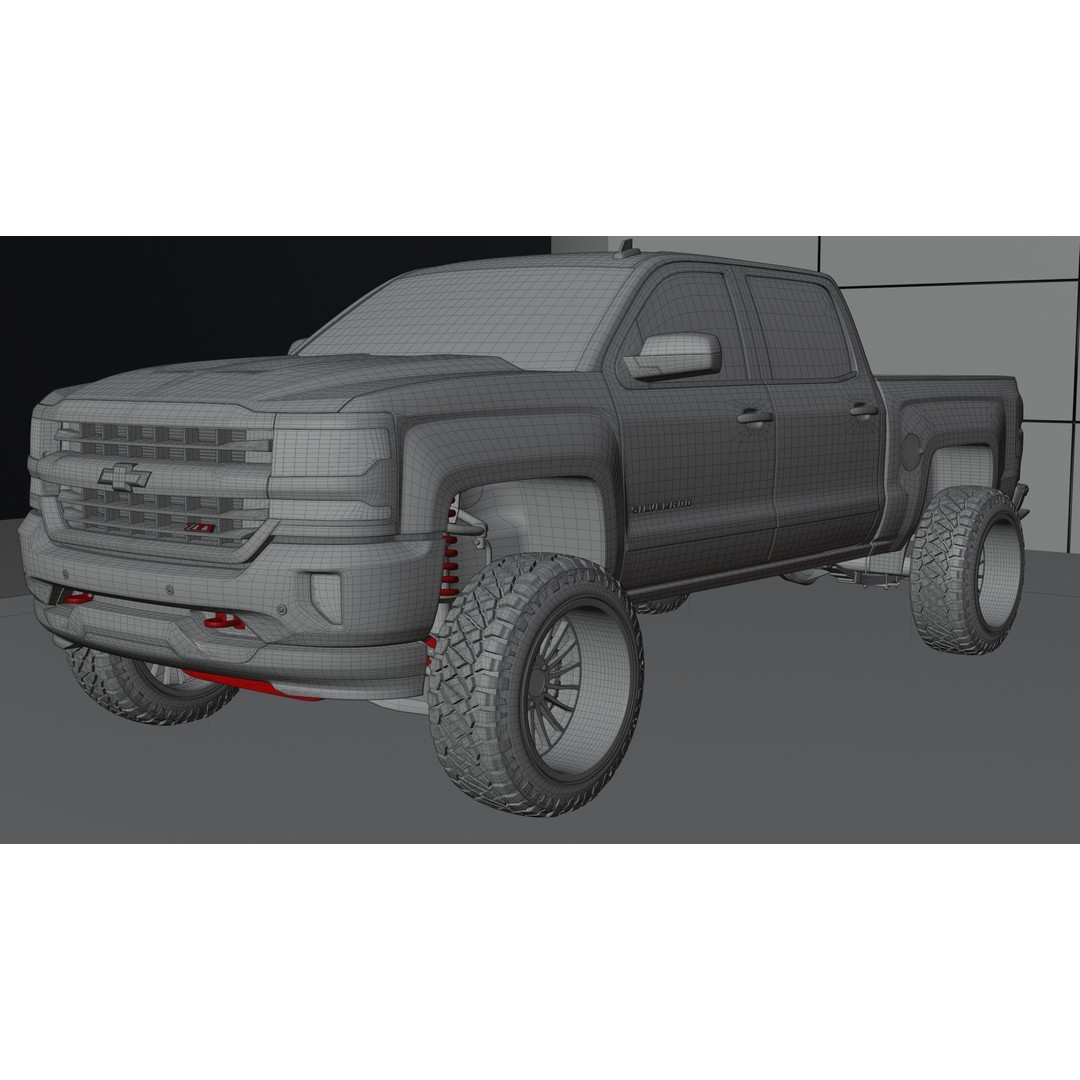 Chevrolet Silverado LT Z71 Cab 3D Model – Detailed Exterior, FBX, OBJ, Blender