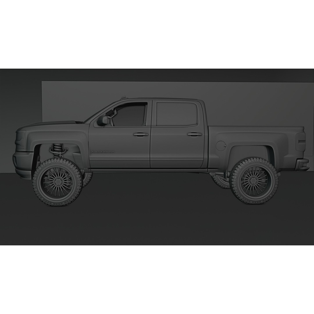 Chevrolet Silverado LT Z71 Cab 3D Model – Detailed Exterior, FBX, OBJ, Blender - View 10