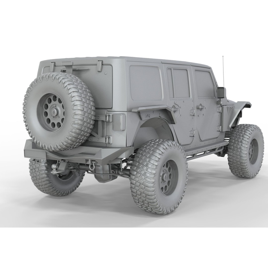 Jeep Wrangler Rubicon Fab Fours 2018 3D Model – PBR Game-Ready Asset, FBX, OBJ
