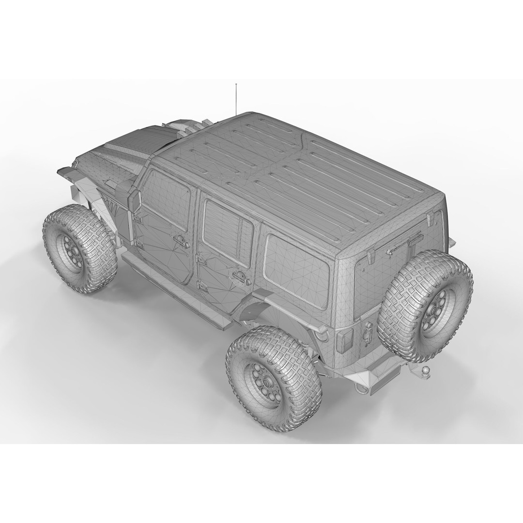Jeep Wrangler Rubicon Fab Fours 2018 3D Model – PBR Game-Ready Asset, FBX, OBJ - View 12