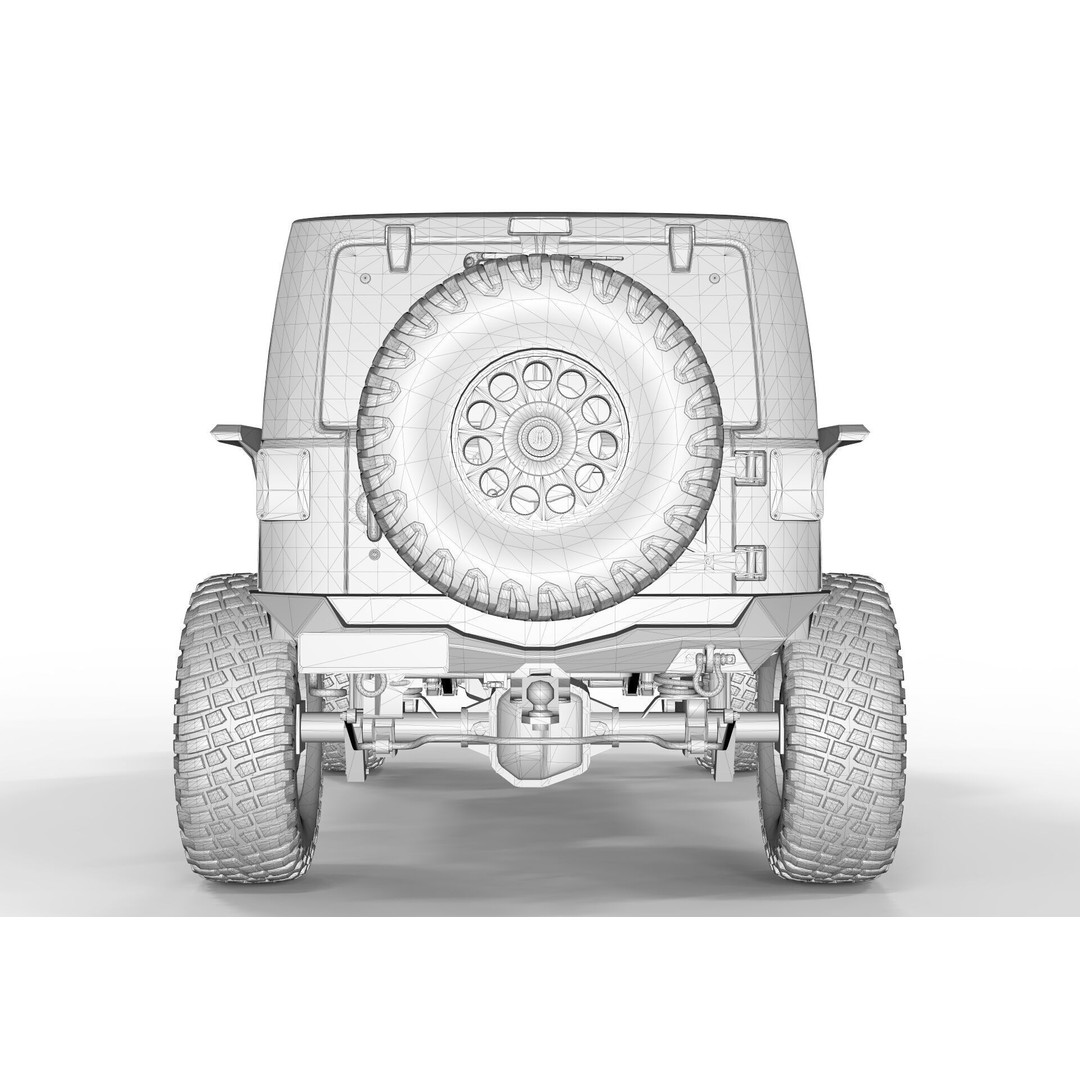 Jeep Wrangler Rubicon Fab Fours 2018 3D Model – PBR Game-Ready Asset, FBX, OBJ - View 13