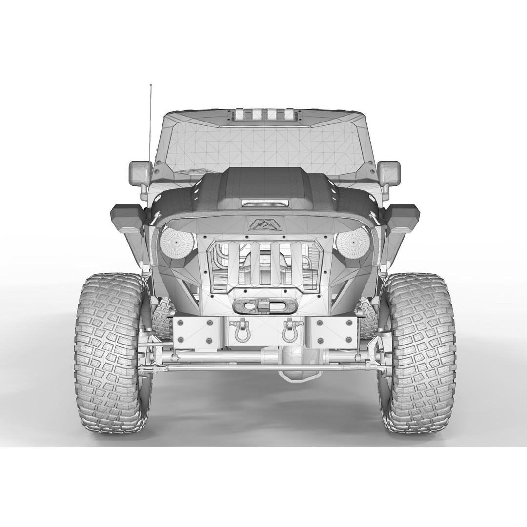 Jeep Wrangler Rubicon Fab Fours 2018 3D Model – PBR Game-Ready Asset, FBX, OBJ - View 14