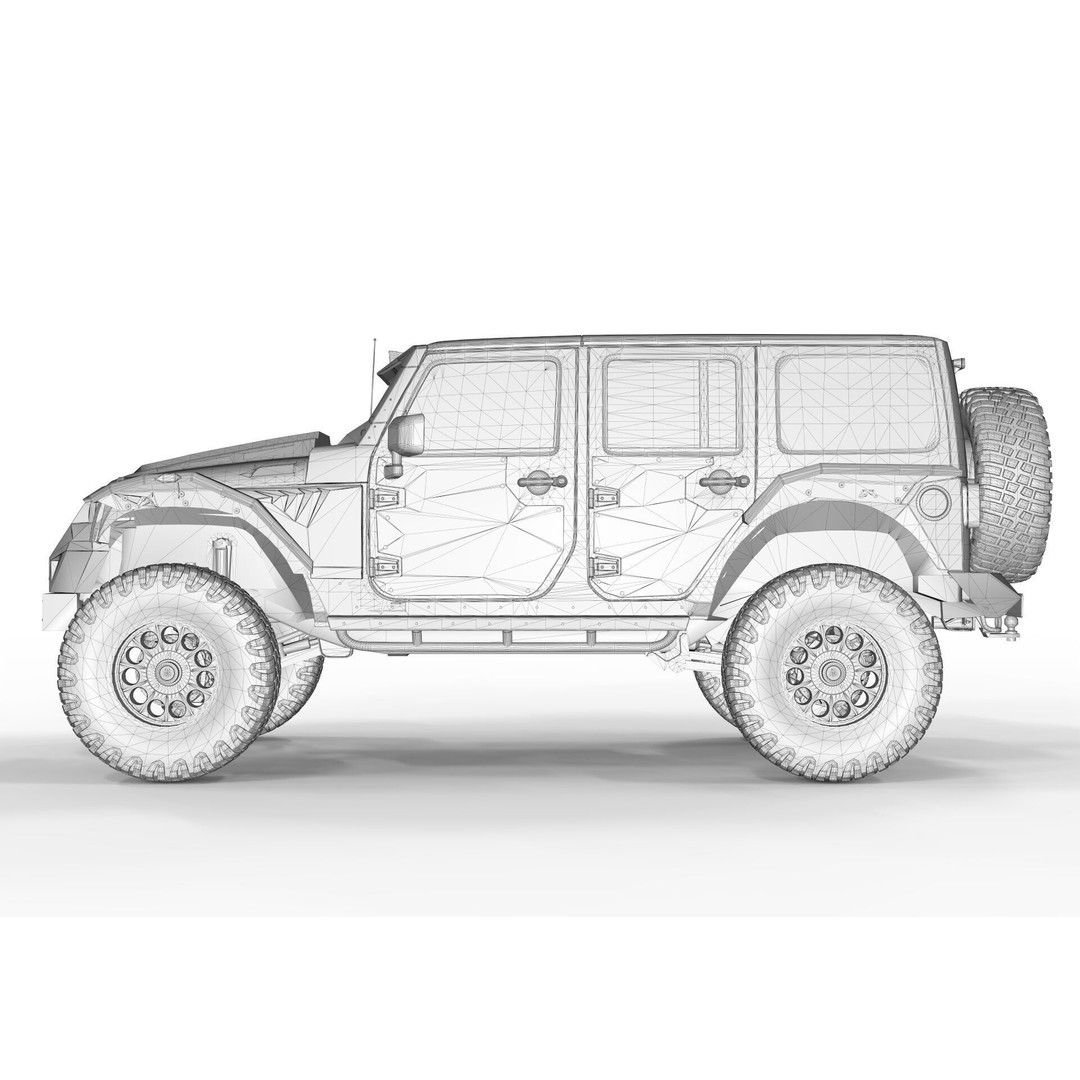 Jeep Wrangler Rubicon Fab Fours 2018 3D Model – PBR Game-Ready Asset, FBX, OBJ - View 15