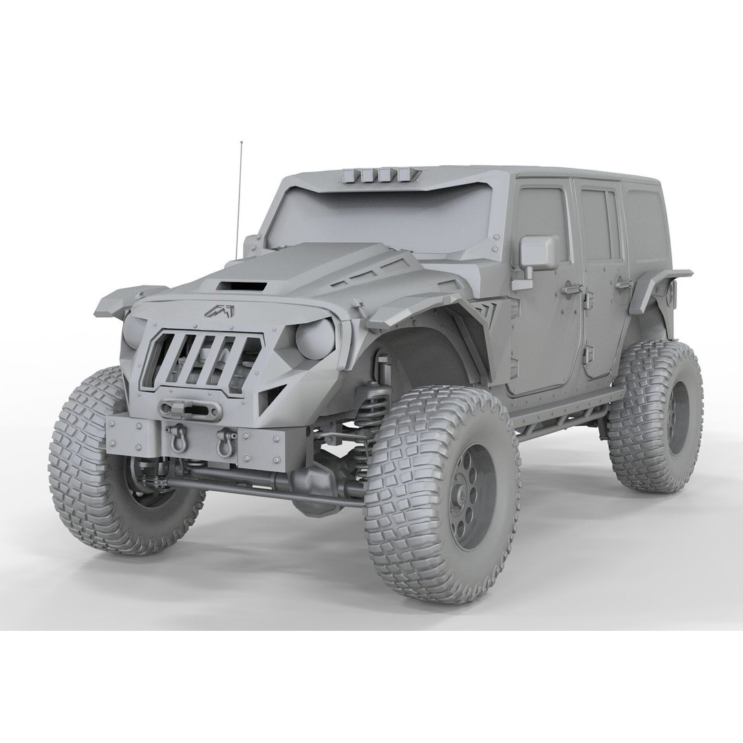 Jeep Wrangler Rubicon Fab Fours 2018 3D Model – PBR Game-Ready Asset, FBX, OBJ - View 18