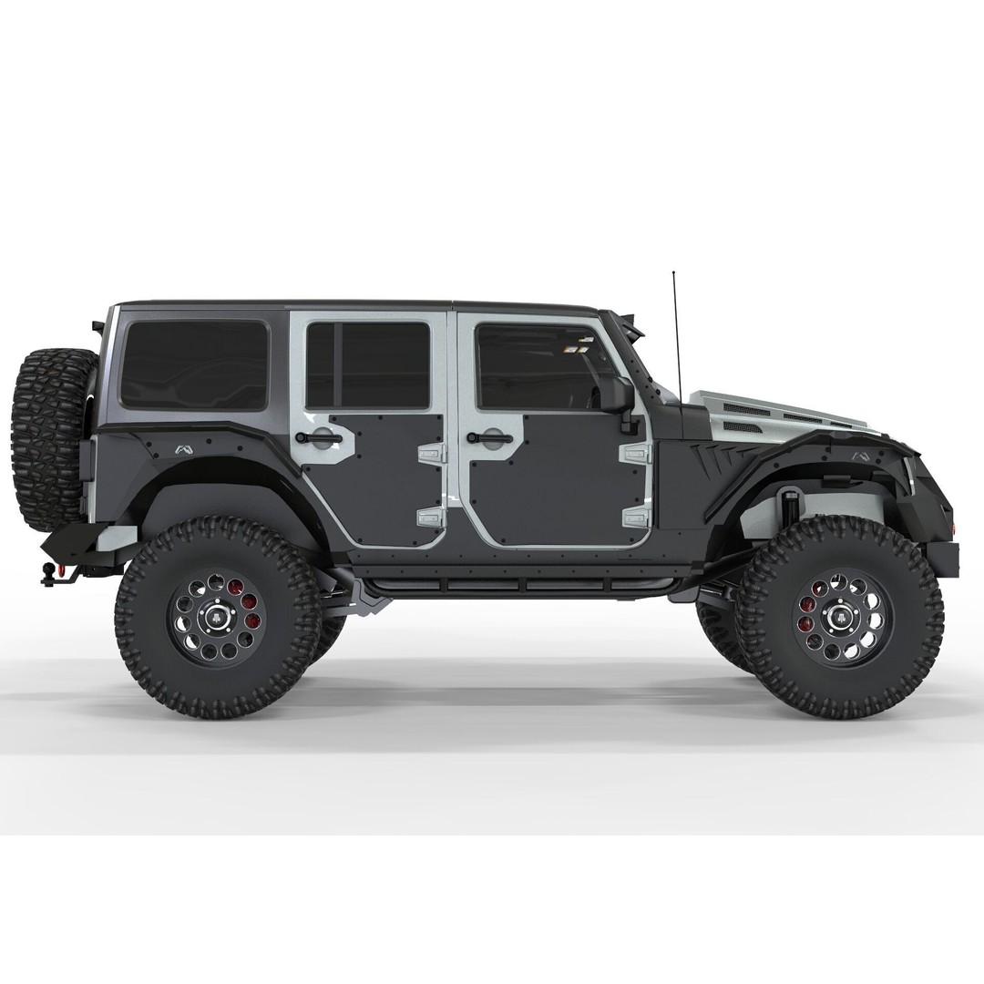 Jeep Wrangler Rubicon Fab Fours 2018 3D Model – PBR Game-Ready Asset, FBX, OBJ - View 3