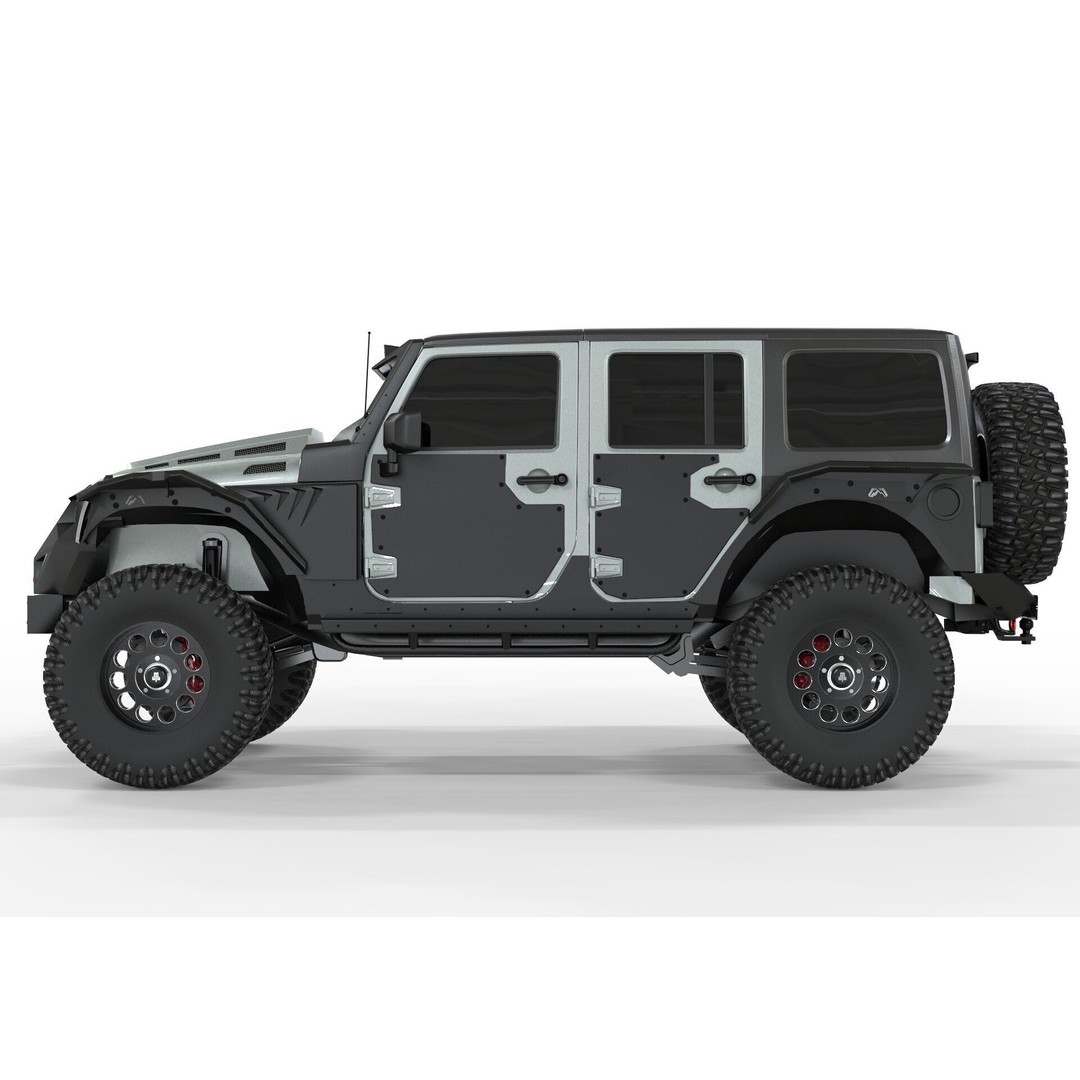 Jeep Wrangler Rubicon Fab Fours 2018 3D Model – PBR Game-Ready Asset, FBX, OBJ - View 4