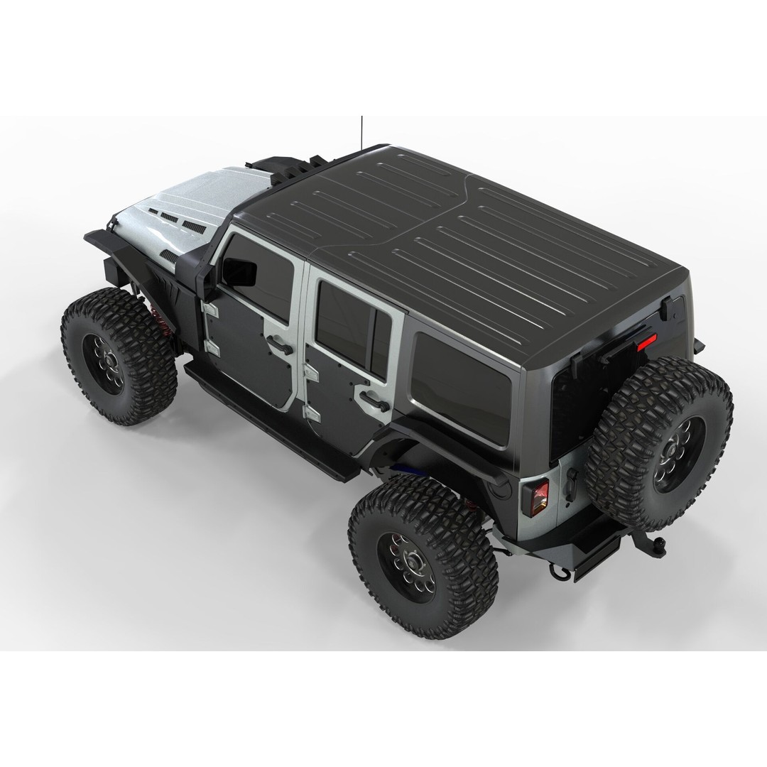 Jeep Wrangler Rubicon Fab Fours 2018 3D Model – PBR Game-Ready Asset, FBX, OBJ - View 7